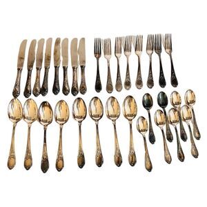 32pc Vintage Rostfrei Solingen 100 Silverplate Flatware Silverware Set for 8